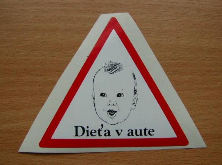 Označenie "Pozor dieťa" samolepka