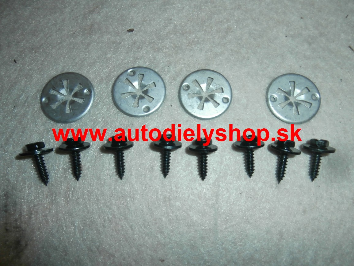 VW GOLF IV 8/97-8/03 prichytky bočných krytov pod motor 12 ks