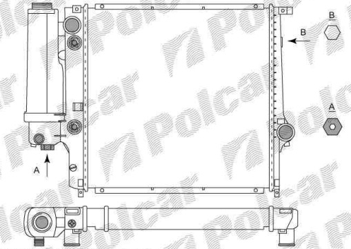 BMW 3 E36 10/90-3/98 chladič vody 1,6i-1,8i-2,0i / AUTOMAT /