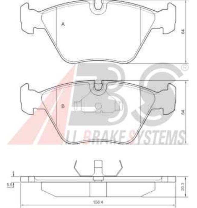 BMW 5 E34 2/88-11/95 predné brzdové platničky Sada / A.B.S/