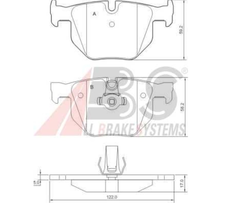 BMW 5 E60 8/03- zadné platničky / A.B.S 