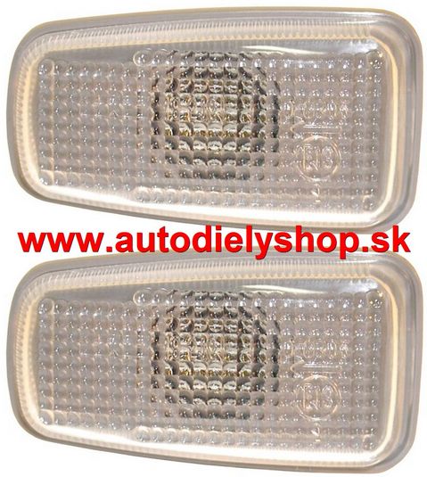 Peugeot 306 97-01 bočné smerovky biele matné Sada L+P