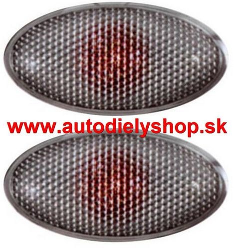Peugeot 307 01-05 bočné smerovky biele matné Sada L+P