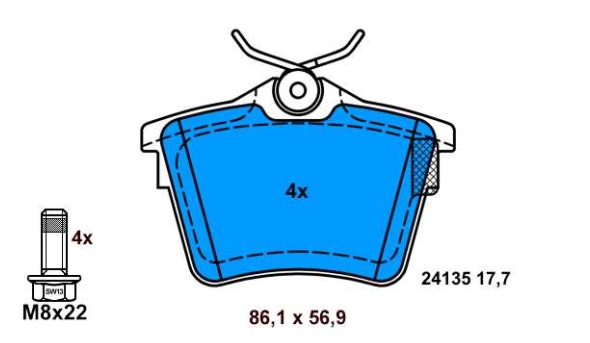 Peugeot 407 5/04- zadné platničky Sada / SRL /
