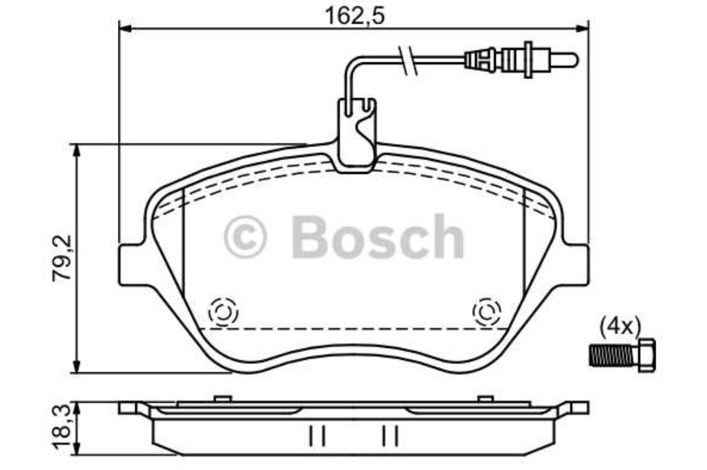 Peugeot 607 3/00- predné platničky Sada /BOSCH / 162,5mm