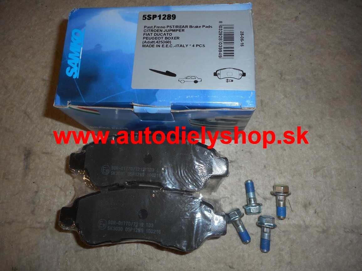 Peugeot BOXER 06- zadné platničky Sada L+P / SAMKO /