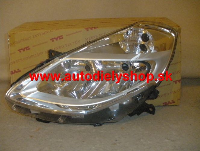 Renault CLIO III 6/2009-2012 svetlo H7+H7 ľavé,strieborné+motorček