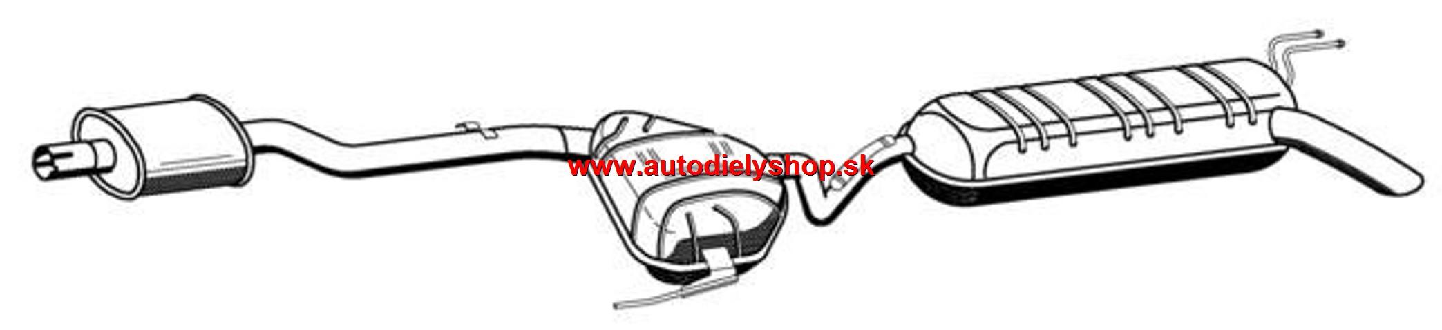 Fiat MAREA 7/96-Stred+zadný tlmič výfuku 2,4 JTD/96kw-2,4TD/91kw 