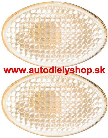 Opel Corsa B 93-00 bočné smerovky biele Sada Ľ+P