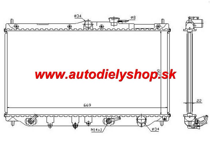Rover 400 5/95-3/00 chladič vody 2,0D-2,0TD s AC