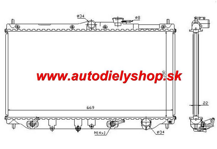 Rover 45 1/00-7/04 chladič vody 2,0D- 74kw bez AC