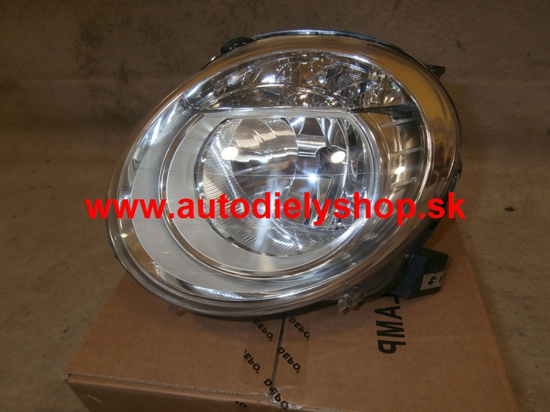 Fiat 500 7/2007- stretávacie svetlo H7,ľavé / TYC /