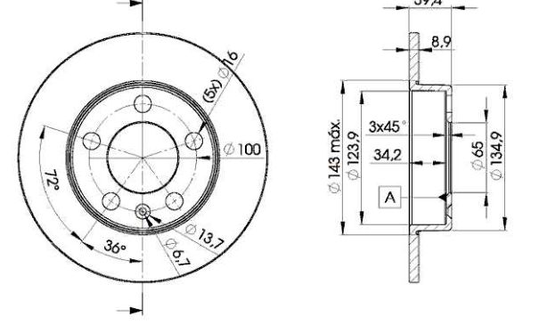 VW BORA 9/98- zadné kotúče 232mm Sada / ICER /