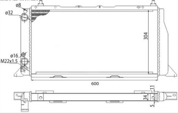 Audi 80 9/86-9/91 chladič motora/MAGNETI MARELLI