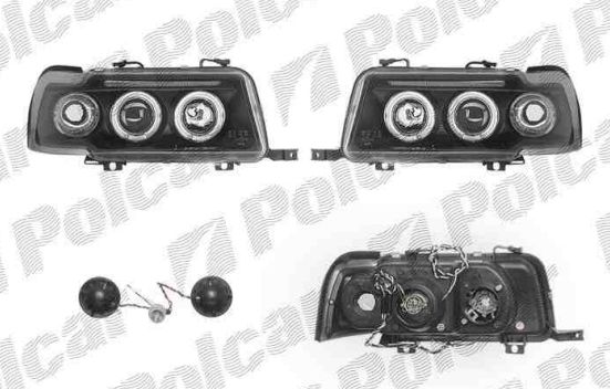 Audi 80 91-94 predné svetlá L+P tuning H1+H1 čierné