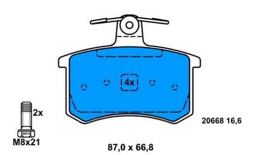 Audi 90 5/87-9/91 zadné platičky Sada / SRL /