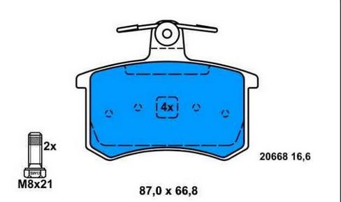 Audi 100 12/90-9/94 zadné platičky Sada / SRL /
