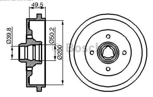 VW PASSAT "B3" 4/88-10/93 zadné brzdové bubny 