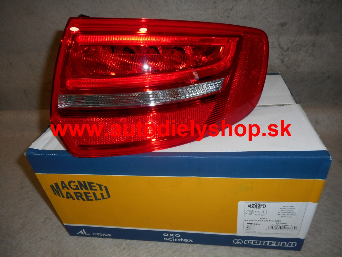 Audi A3 8/2008-2012 zadné svetlo Pravé 5dv / vonkajšie / komplet
