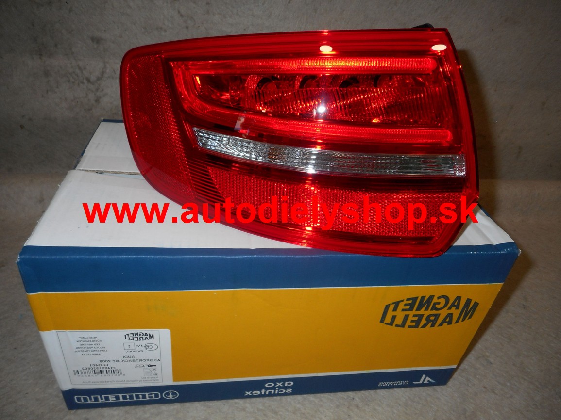 Audi A3 8/2008-2012 zadné svetlo Ľavé 5dv / vonkajšie / komplet