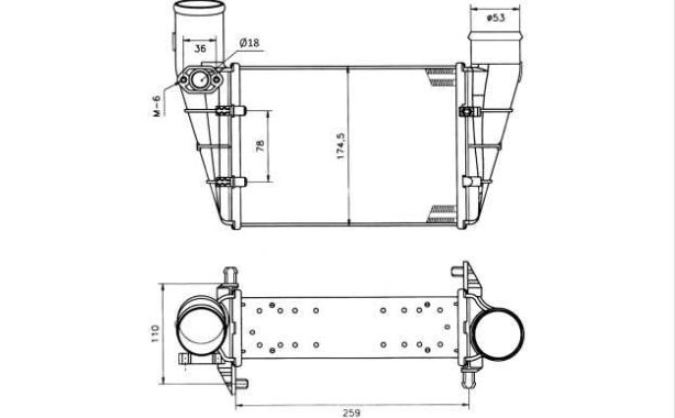 VW PASSAT 10/93-9/96 chladič vzduchu INTERCOOLER