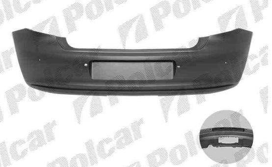 VW POLO 06/09- zadný nárazník s podkladom ,s otvormi na parkovací asistent 