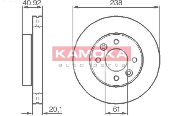 Nissan KUBISTAR 08/03- predné kotúče 238mm Sada,vetrané