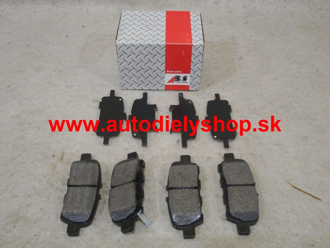 Nissan JUKE 6/2010- zadné brzdové platničky sada /A.B.S/