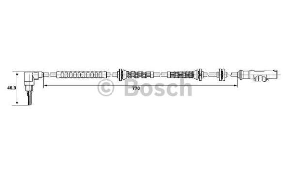 Fiat PUNTO EVO 07/08-03/12 snímač počtu otáčok kolies na prednú nápravu 