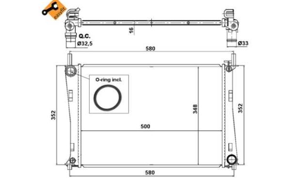 Mazda 2 04/03-  chladič vody pre 1,25-1,4-1,6 /NRF/