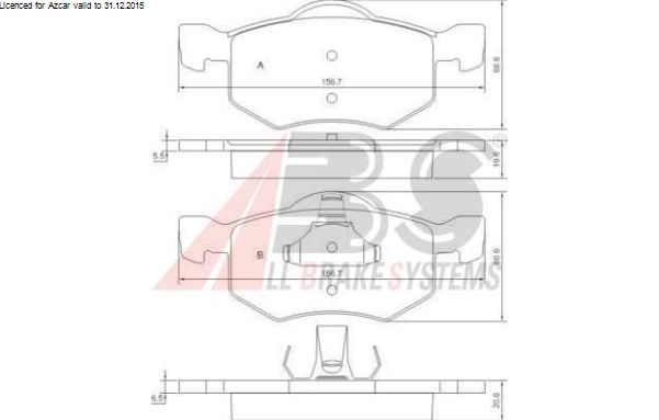 Mazda TRIBUTE 03/00-05/08 predné brzdové platničky sada /A.B.S/
