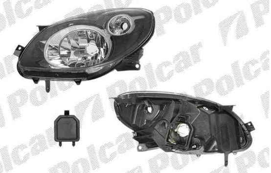 Renault TWINGO 8/2007-2012 predné svetlo H4 ,elektrické ,čierne, ľavé 