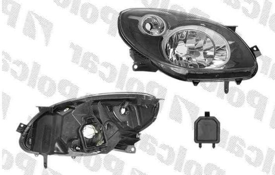 Renault TWINGO 8/2007-2012 predné svetlo H4 ,elektrické ,čierne, pravé