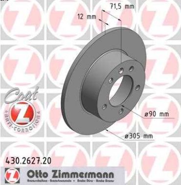 Renault MASTER 2/2010- zadné brzdové kotúče sada L+P /ZIMMERMANN/