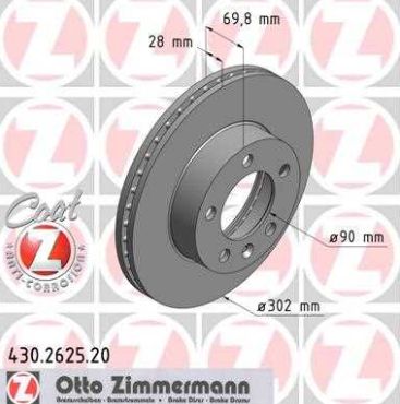 Renault MASTER 2/2010- predné brzdové kotúče sada L+P /ZIMMERMANN/