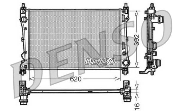 Fiat DOBLO 2/2010- chladič vody pre 1,3 D-1,4 MULTIJET /DENSO/