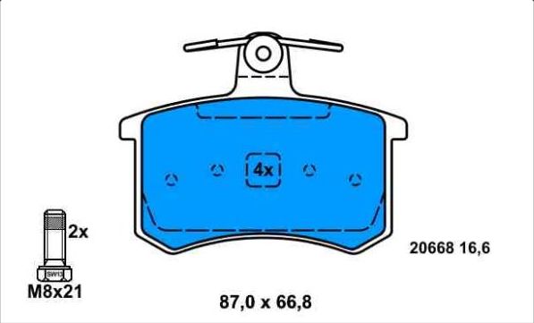 AUDI A8 6/94-9/98 zadné platičky Sada / SRL /