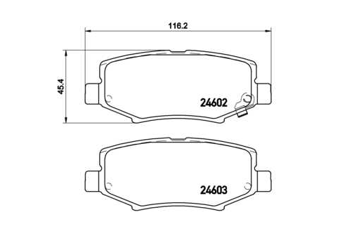 Jeep CHEROKEE 01/08-  zadné brzdové platničky /BREMBO/