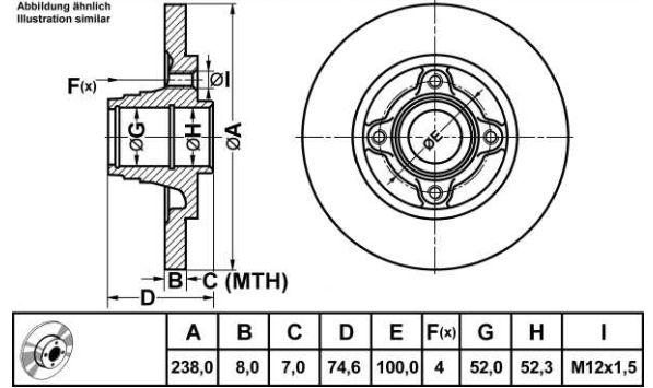 Renault CLIO 5/96-8/98 zadné brzdové kotúče sada L+P /ATE/