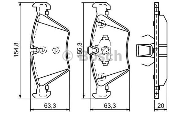BMW 5 F10, F11 3/2010- predné brzdové platničky sada /BOSCH/