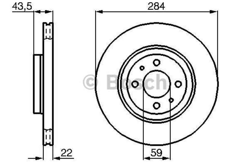 Lancia DELTA 09/08-  predné brzdové kotúče sada L+P, /SRL/ 