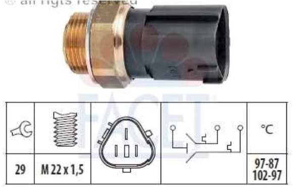 Škoda ROOMSTER 4/2010- teplotný spínač ventilátora chladenia