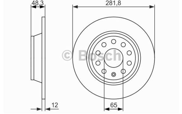VW PASSAT B7 11/10- zadné brzdové kotúče sada L+P /BOSCH/