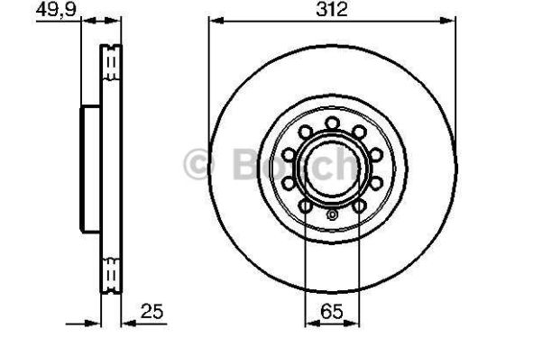 VW PASSAT B7 11/10- predné brzdové kotúče sada L+P /BOSCH/