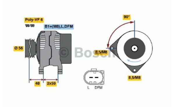 VW SHARAN 5/00-4/10 alternátor /BOSCH/