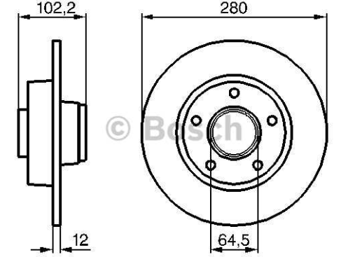 Nissan PRIMASTAR 02-10 zadné brzdové kotúče sada L+P /BOSCH/