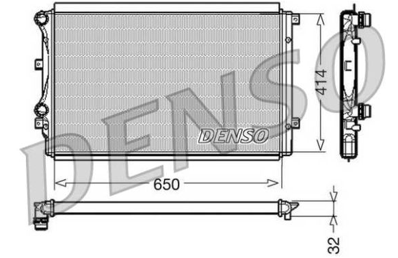 VW TOURAN 05/10- chladič vodný /DENSO/