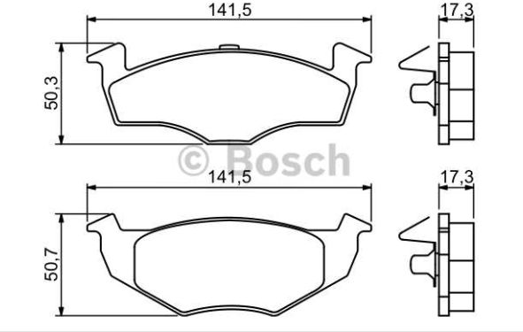 VW FOX 10/03- predné platničky Sada /BOSCH/