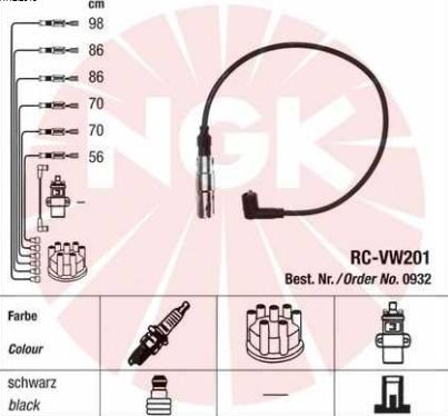 VW SHARAN 6/95-4/00 sada zapaľovacích káblov /NGK/