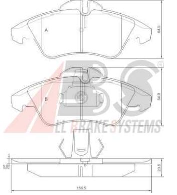 VW LT II 5/96-12/05 predné brzdové platničky sada /A.B.S/